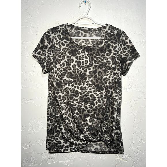TBH cheetah print twist t shirt womens medium normcore trendy casual boho fairy - Picture 1 of 5
